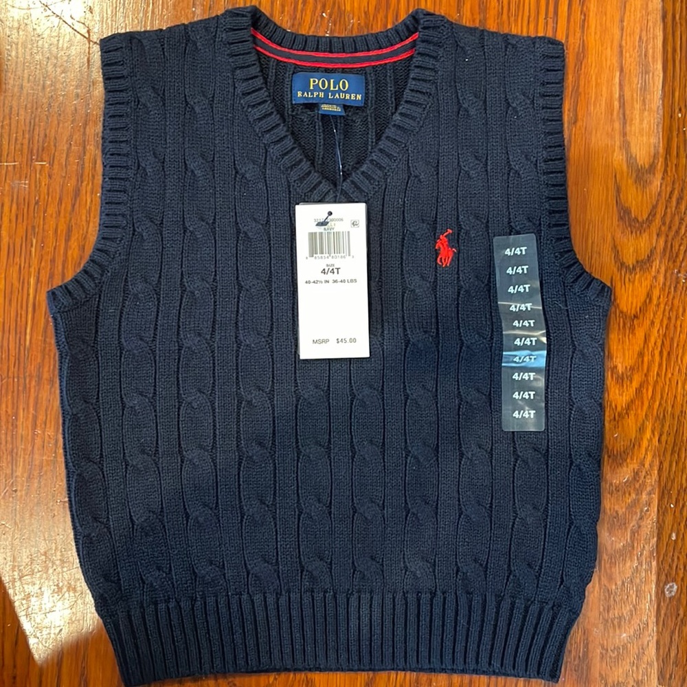 Polo Ralph Lauren sweater vest in navy blue